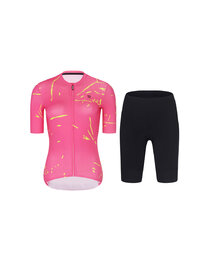 RIVANELLE Tricoul și pantaloni scurți de ciclism - PASSION - galben/roz