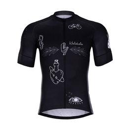 HOLOKOLO Tricou de ciclism cu mânecă scurtă - BLACK OUT - alb/negru