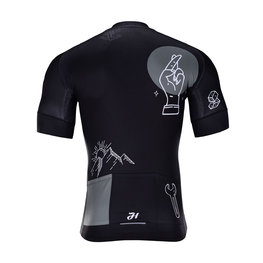 HOLOKOLO Tricou de ciclism cu mânecă scurtă - BLACK OUT - alb/negru