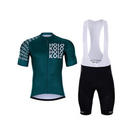HOLOKOLO Tricoul și pantaloni scurți de ciclism - SHAMROCK - albastru/negru