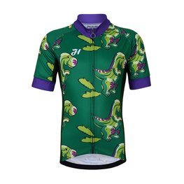 HOLOKOLO Tricou de ciclism cu mânecă scurtă - DINOSAURS KIDS - verde