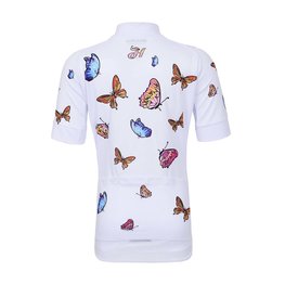 HOLOKOLO Tricou de ciclism cu mânecă scurtă - BUTTERFLIES KIDS - alb/multicolor