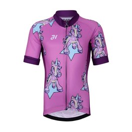 HOLOKOLO Tricou de ciclism cu mânecă scurtă - UNICORNS KIDS - roz/multicolor