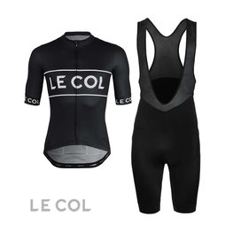 LE COL Tricoul și pantaloni scurți de ciclism - LE COLSPORT LOGO + S - negru