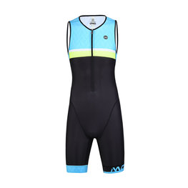 MONTON Salopetă de ciclism - WEAVO TRIATLON - negru/galben/albastru