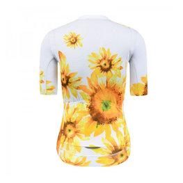MONTON Tricou de ciclism cu mânecă scurtă - SUNFLOWER LADY - alb/galben