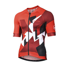 MONTON Tricou de ciclism cu mânecă scurtă - CINDER - negru/roșu/alb