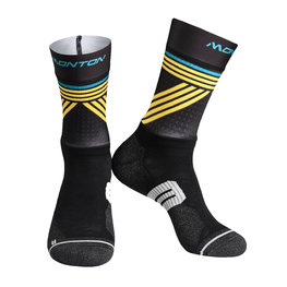 MONTON Șosete clasice de ciclism - GREFFIO 2  - negru/galben