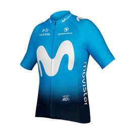 Tricou de ciclism cu mânecă scurtă - MOVISTAR 2019 - albastru/albastru deschis/alb