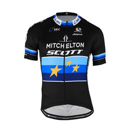 GIORDANA Tricou de ciclism cu mânecă scurtă - MITCHELTON-SCOTT '19 - negru/albastru