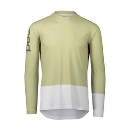 POC Tricou de ciclism cu mânecă lungă de vară - MTB PURE - verde/alb