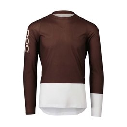 POC Tricou de ciclism cu mânecă lungă de vară - MTB PURE - maro/alb