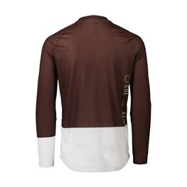 POC Tricou de ciclism cu mânecă lungă de vară - MTB PURE - maro/alb
