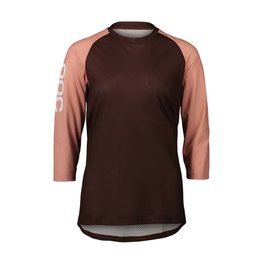 POC Tricou de ciclism cu mânecă scurtă - MTB PURE 3/4 LADY - maro/roz
