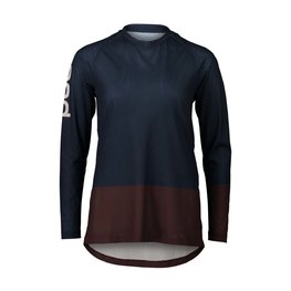 POC Tricou de ciclism cu mânecă lungă de vară - MTB PURE LADY - maro/albastru
