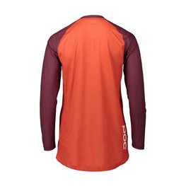 POC Tricou de ciclism cu mânecă lungă de vară - MTB PURE LADY - bordo/portocaliu