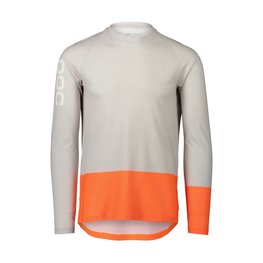 POC Tricou de ciclism cu mânecă lungă de vară - MTB PURE - gri/portocaliu