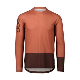 POC Tricou de ciclism cu mânecă lungă de vară - MTB PURE - maro/portocaliu