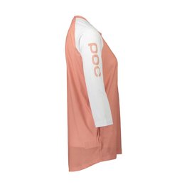 POC Tricou de ciclism cu mânecă scurtă - MTB PURE 3/4 LADY - alb/roz