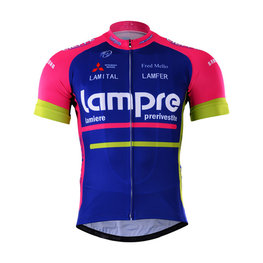 Tricou de ciclism cu mânecă scurtă - LAMPRE 2017 - roz/albastru