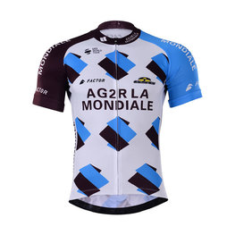 Tricou de ciclism cu mânecă scurtă - AG2R 2017 - alb/albastru deschis/negru