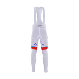 Pantaloni de ciclism lungi cu bretele - FDJ 2017 WINTER - alb