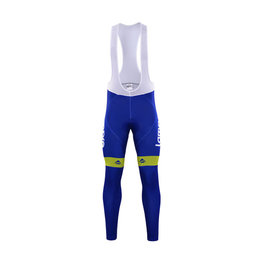 Pantaloni de ciclism lungi cu bretele - LAMPRE 2017 WINTER - albastru