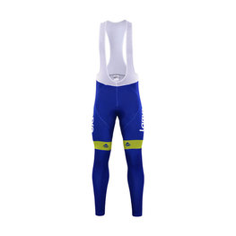 Pantaloni de ciclism lungi cu bretele - LAMPRE 2017 SUMMER - albastru/galben