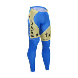 BONAVELO Pantaloni de ciclism lungi fără bretele - TINKOFF SAXO 15 SMR - albastru deschis/auriu