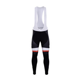 Pantaloni de ciclism lungi cu bretele - SUNWEB 2018 WINTER - alb/negru