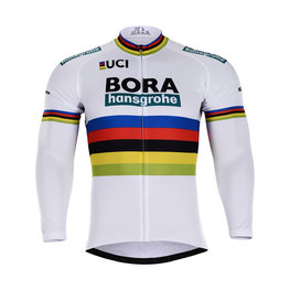 Tricou de ciclism cu mânecă lungă de vară - BORA UCI 2018 SUMMER - alb/multicolor