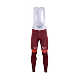 Pantaloni de ciclism lungi cu bretele - KATUSHA 2018 WINTER - roșu/bordo