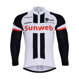 Tricou de ciclism cu mânecă lungă de vară - SUNWEB 2018 SUMMER - alb/negru