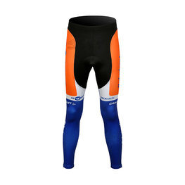 Pantaloni de ciclism lungi fără bretele - RABOBANK 2012 WNT - portocaliu/negru/albastru