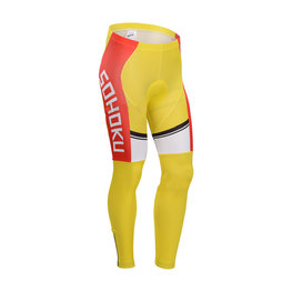 Pantaloni de ciclism lungi fără bretele - CYCLINGBOX 2014 SMR - roșu/galben