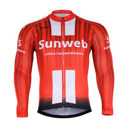 BONAVELO Tricou de ciclism cu mânecă lungă de vară - SUNWEB 2019 SUMMER - roșu