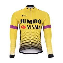 BONAVELO Tricou de cilism pentru iarnă cu mânecă lungă - JUMBO-VISMA 2019 WNT - negru/verde