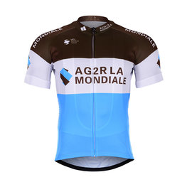 BONAVELO Tricou de ciclism cu mânecă scurtă - AG2R 2019 - alb/albastru/maro