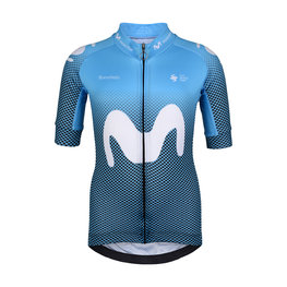 BONAVELO Tricou de ciclism cu mânecă scurtă - MOVISTAR 2020 KIDS - alb/albastru