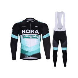BONAVELO Tricou și pantaloni de iarnă de ciclism - BORA 2020 WINTER - negru/verde/alb
