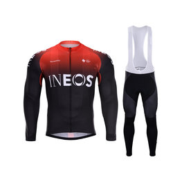 BONAVELO Tricou și pantaloni de iarnă de ciclism - INEOS 2020 WINTER - roșu/negru
