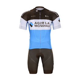 BONAVELO Tricoul și pantaloni scurți de ciclism - AG2R 2020 - alb/albastru/maro