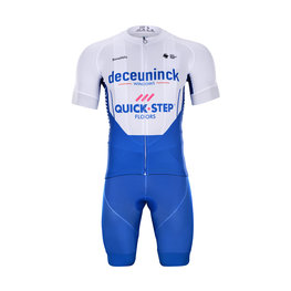 BONAVELO Tricoul și pantaloni scurți de ciclism - QUICKSTEP 2020 - alb/albastru
