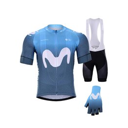 BONAVELO Mega set de ciclism - MOVISTAR 2020 - negru/albastru
