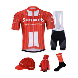 BONAVELO Mega set de ciclism - SUNWEB 2020 - negru/roșu