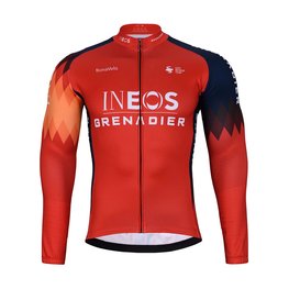 BONAVELO Tricou de cilism pentru iarnă cu mânecă lungă - INEOS 2025 WINTER - roșu/albastru