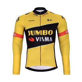 BONAVELO Tricou de cilism pentru iarnă cu mânecă lungă - JUMBO-VISMA 2025 WNT - galben/negru