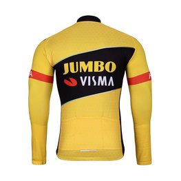 BONAVELO Tricou de cilism pentru iarnă cu mânecă lungă - JUMBO-VISMA 2025 WNT - galben/negru