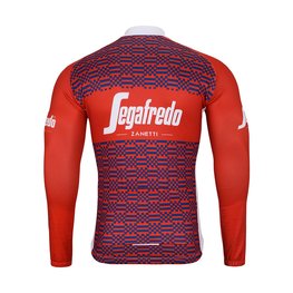 BONAVELO Tricou de cilism pentru iarnă cu mânecă lungă - TREK 2024 WINTER - alb/roșu/albastru