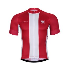 BONAVELO Tricou de ciclism cu mânecă scurtă - POLAND II. - alb/roșu